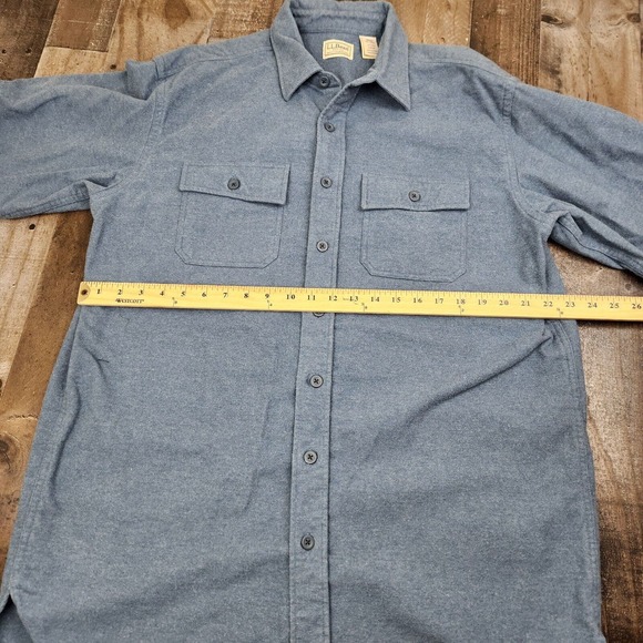 Vintage Mens LL Bean size LT Large Tall Chamoise Button Front Cotton Shirt - Picture 5 of 6